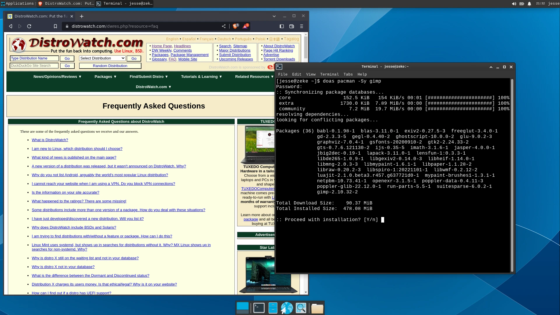Capture de Arch Linux