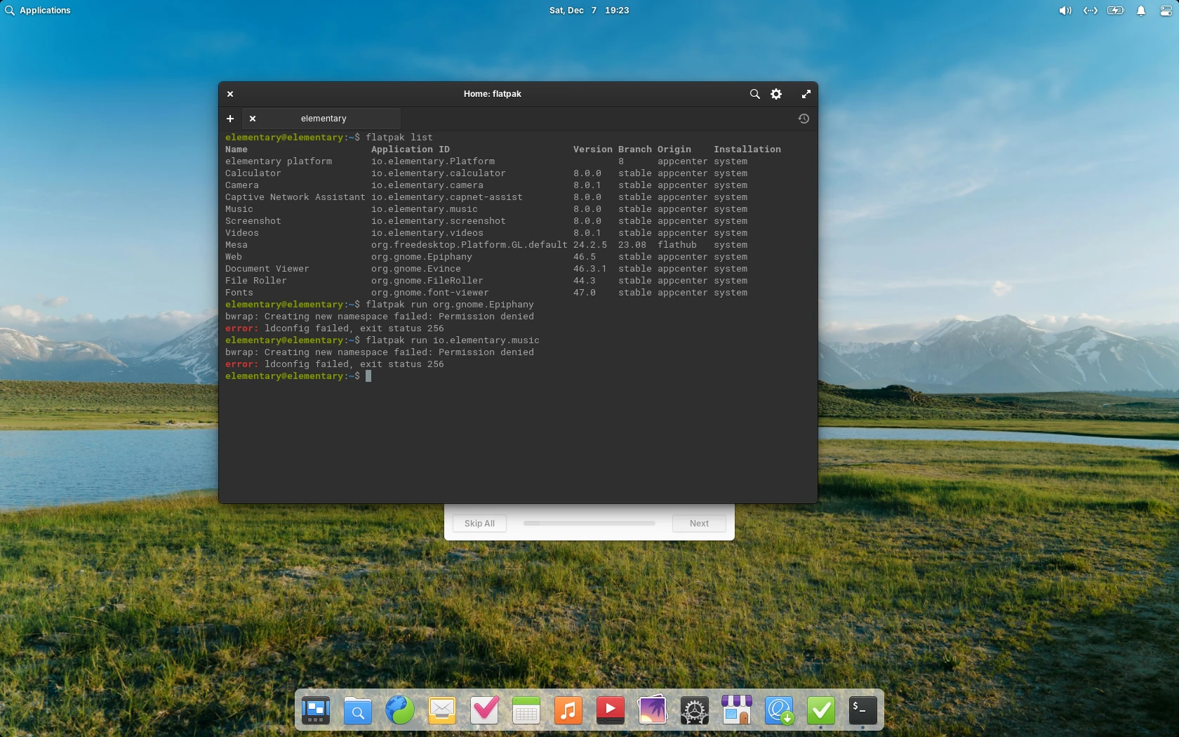 Capture de elementary OS