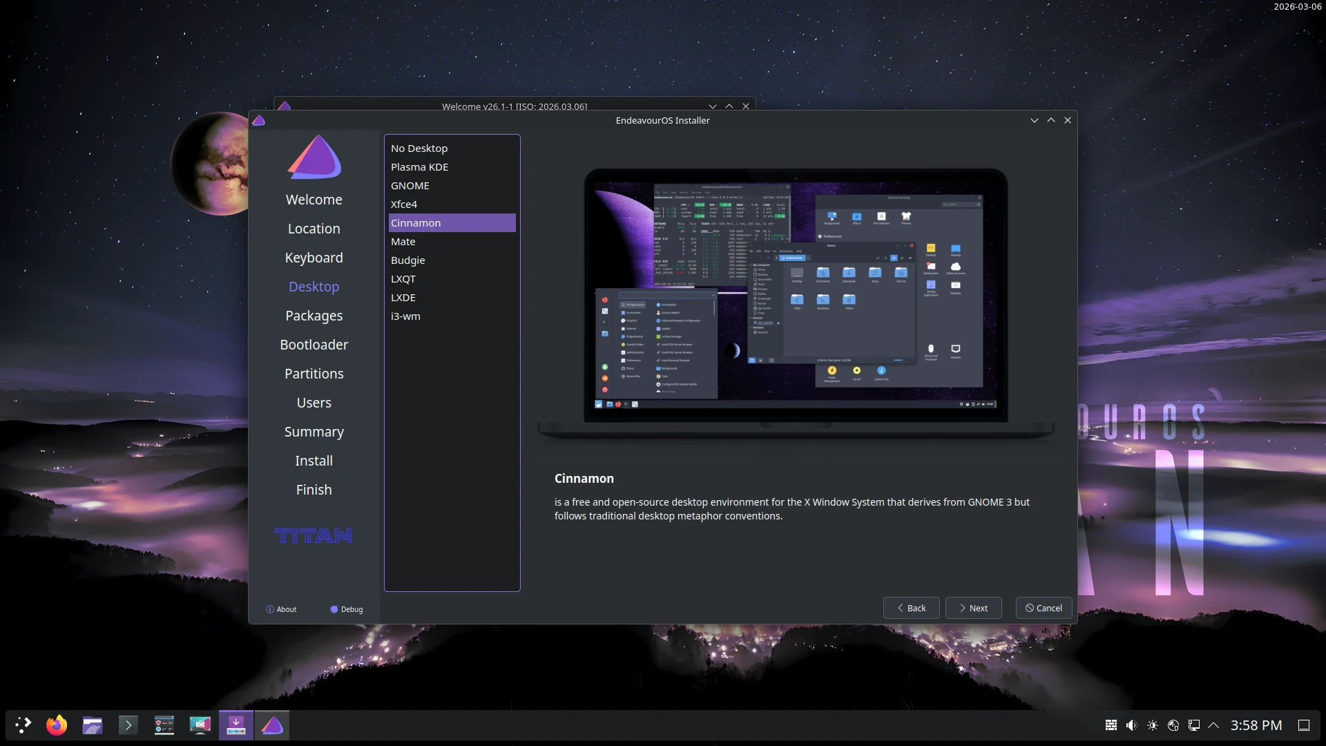 Capture de EndeavourOS