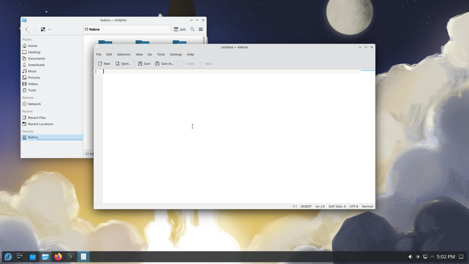 Capture de Fedora Linux